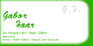 gabor haar business card